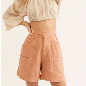 Free People High-Waisted Linen Shorts